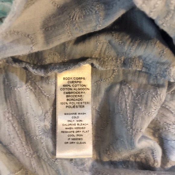 Ann Taylor Loft Light Blue Embroidered Top - Picture 3 of 3